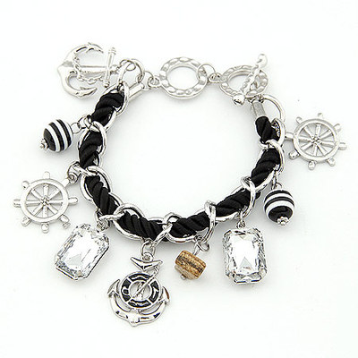 精致韩版时尚船锚风轮 宝石多元素挂坠编织绳手链的魅力与市场趋势